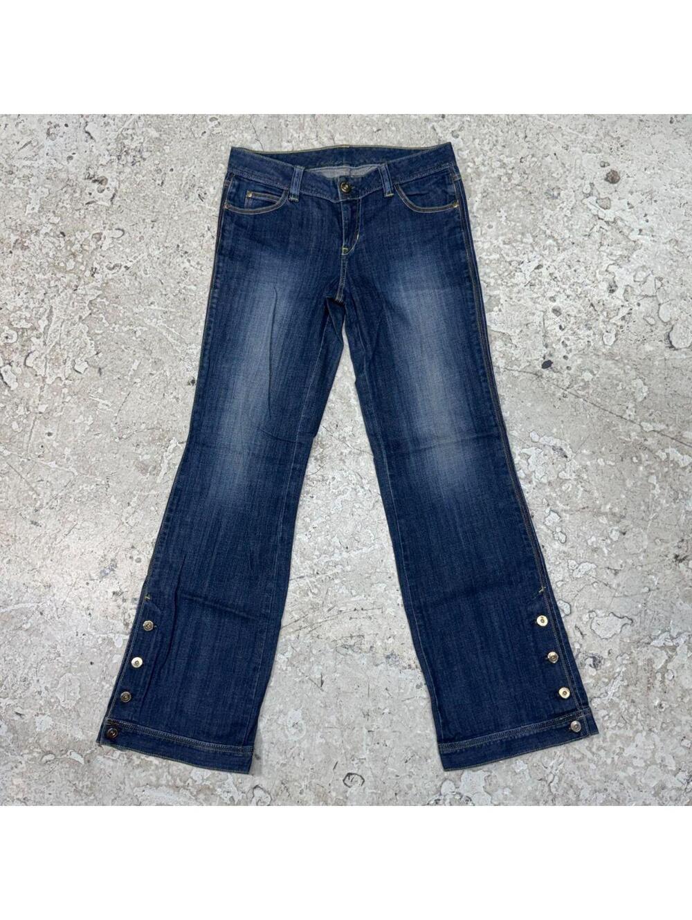 Vintage Y2K Ultra Low Rise Jeans Faded Sandblasted Vero Moda